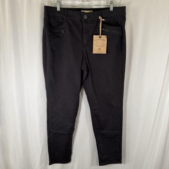 New Democracy Ab Technology Jeans Women's 14 Grey Zip Pocket Mid Rise - Picture 1 of 14